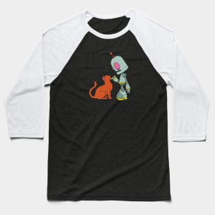 The Robot Met A Cat Baseball T-Shirt